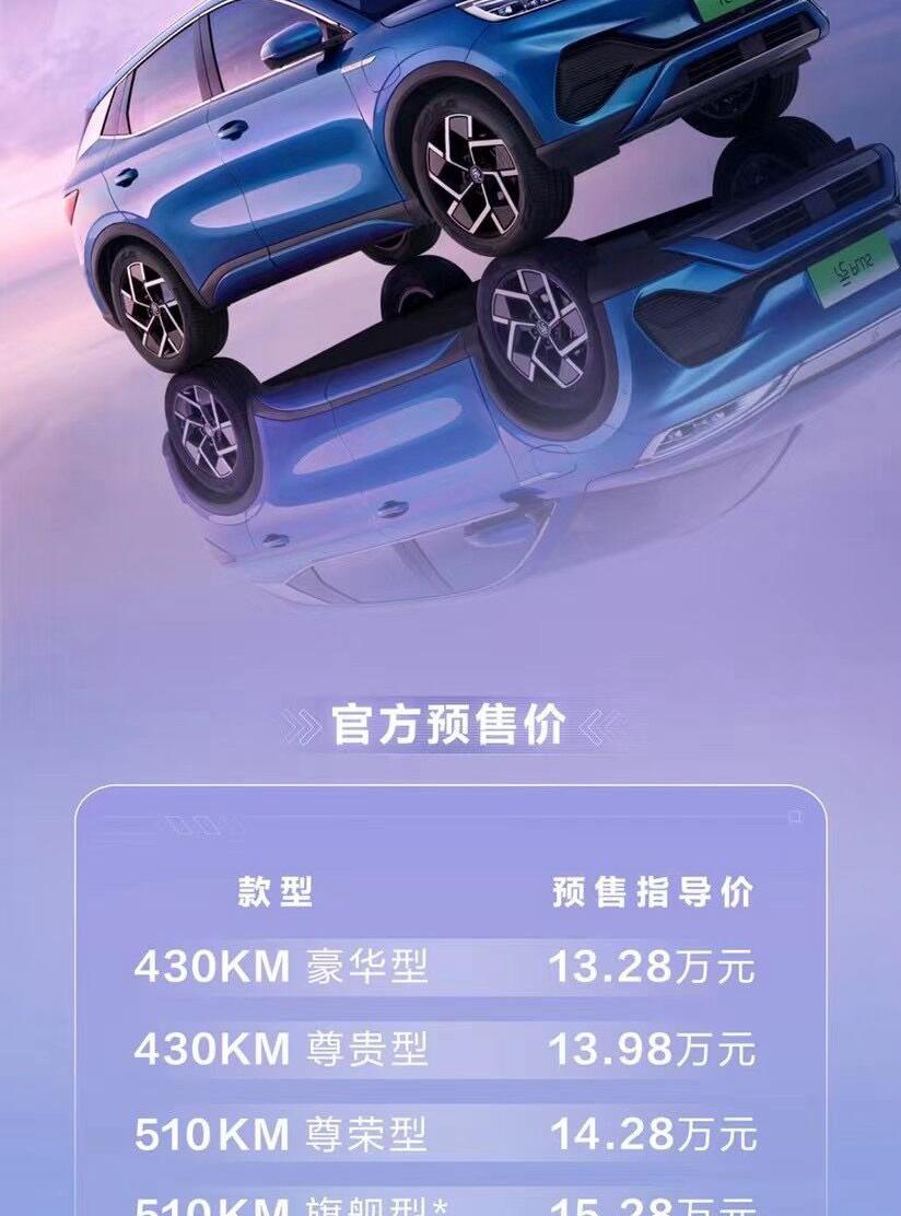 比亚迪汽车价格表（比亚迪元PLUS开启预售）