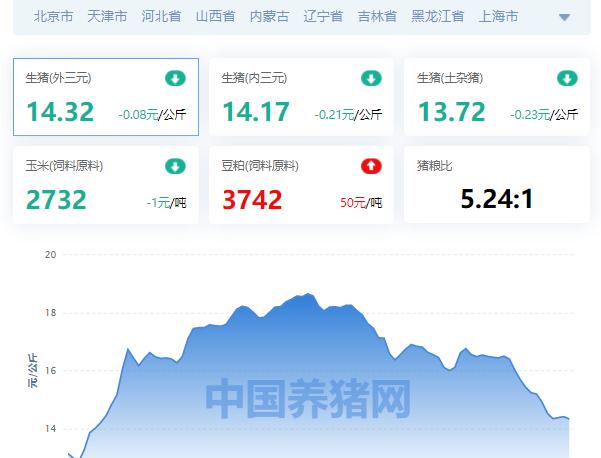 最新生猪价格表（全国生猪价格涨跌表）