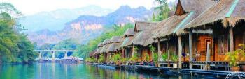白沙湾小木屋多少钱（泰国桂河水上屋享受浮生半日闲）