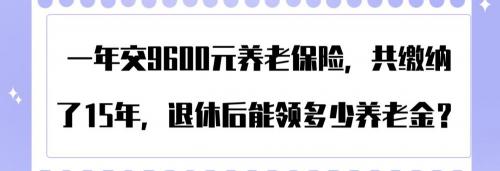 养老保险一年多少钱（一年交9600元养老保险）