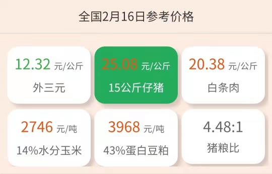 小猪多少钱一斤（2月16日仔猪价格）
