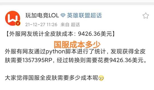 电竞游戏的价格（外服全皮肤价格图）