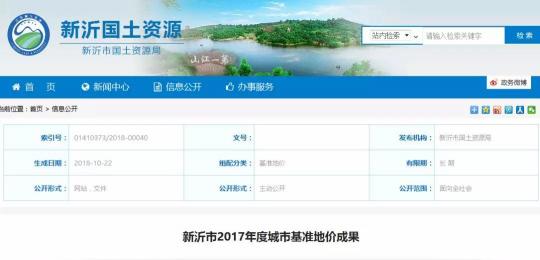 新沂房价多少钱一平方（新沂最新基准地价出炉）